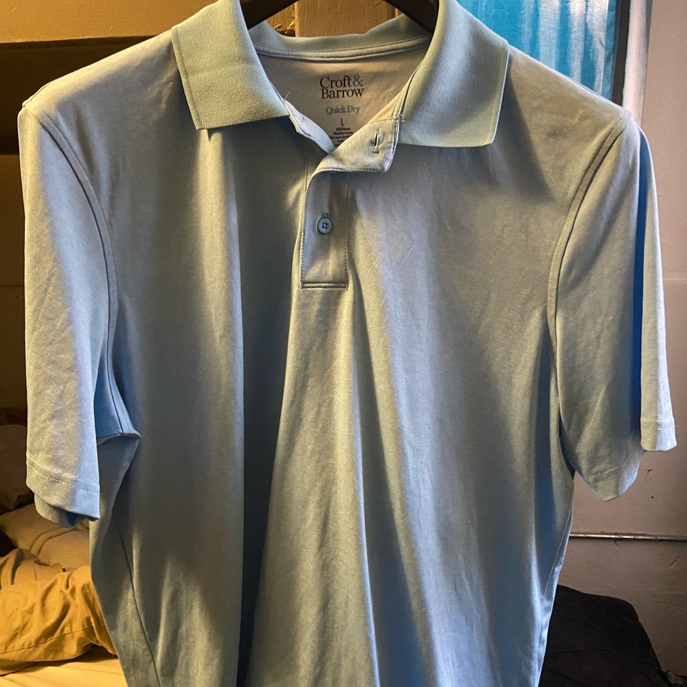 Power blue Croft Barrow buttoned collar shirt.